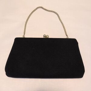 Elegant Vintage Harry Levine Black Evening Bag Formal Clutch